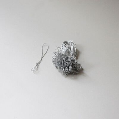 100 elastic silver cords, 9.5 cm