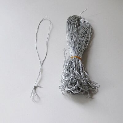 100 elastic silver cords, 18 cm