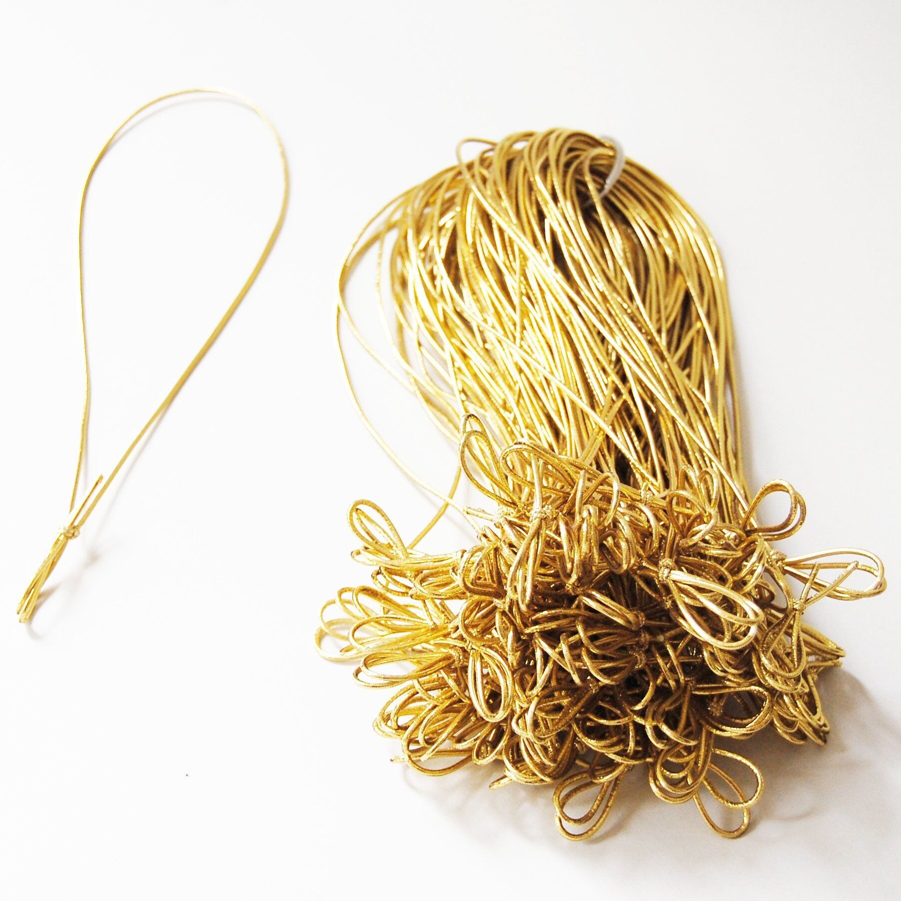 100 elastische Goldkordeln, 22 cm