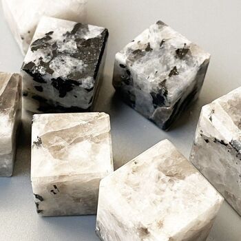 Cubes de cristal, 1,5-2 cm, pierre de lune arc-en-ciel 4