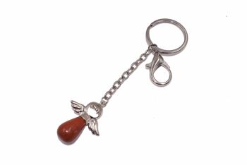 Porte-clés ange gardien avec jaspe rouge 2