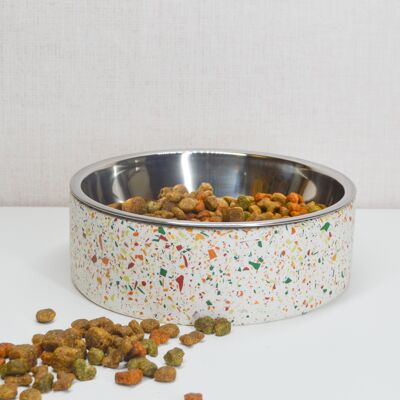 Large Pet Bowl with stainless steel insert - Leaves