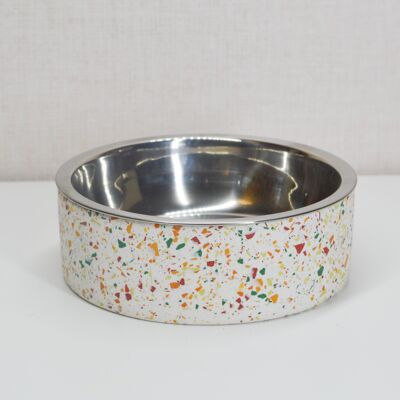 Medium Pet Bowl with stainless steel insert - Leaves