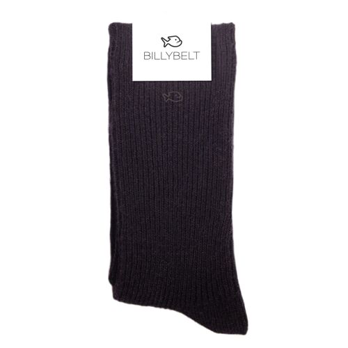 Chaussettes Noires  Laine avec angora