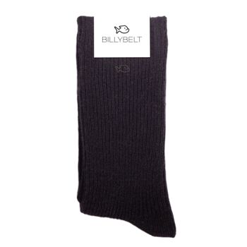 Chaussettes Noires  Laine avec angora 1