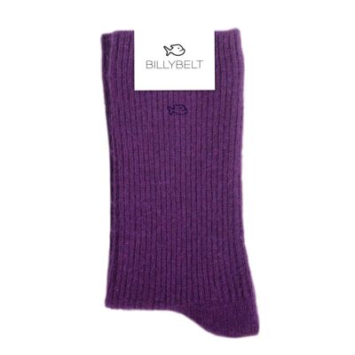 Violet Wool Socks with angora