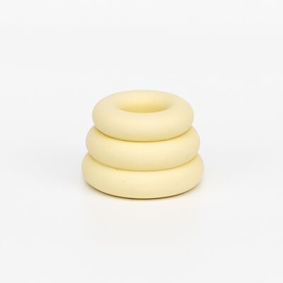 Triple O Candleholder - Pale Yellow