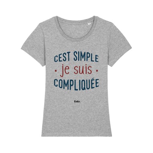 Tshirt gris chiné c'est simple je suis compliquée