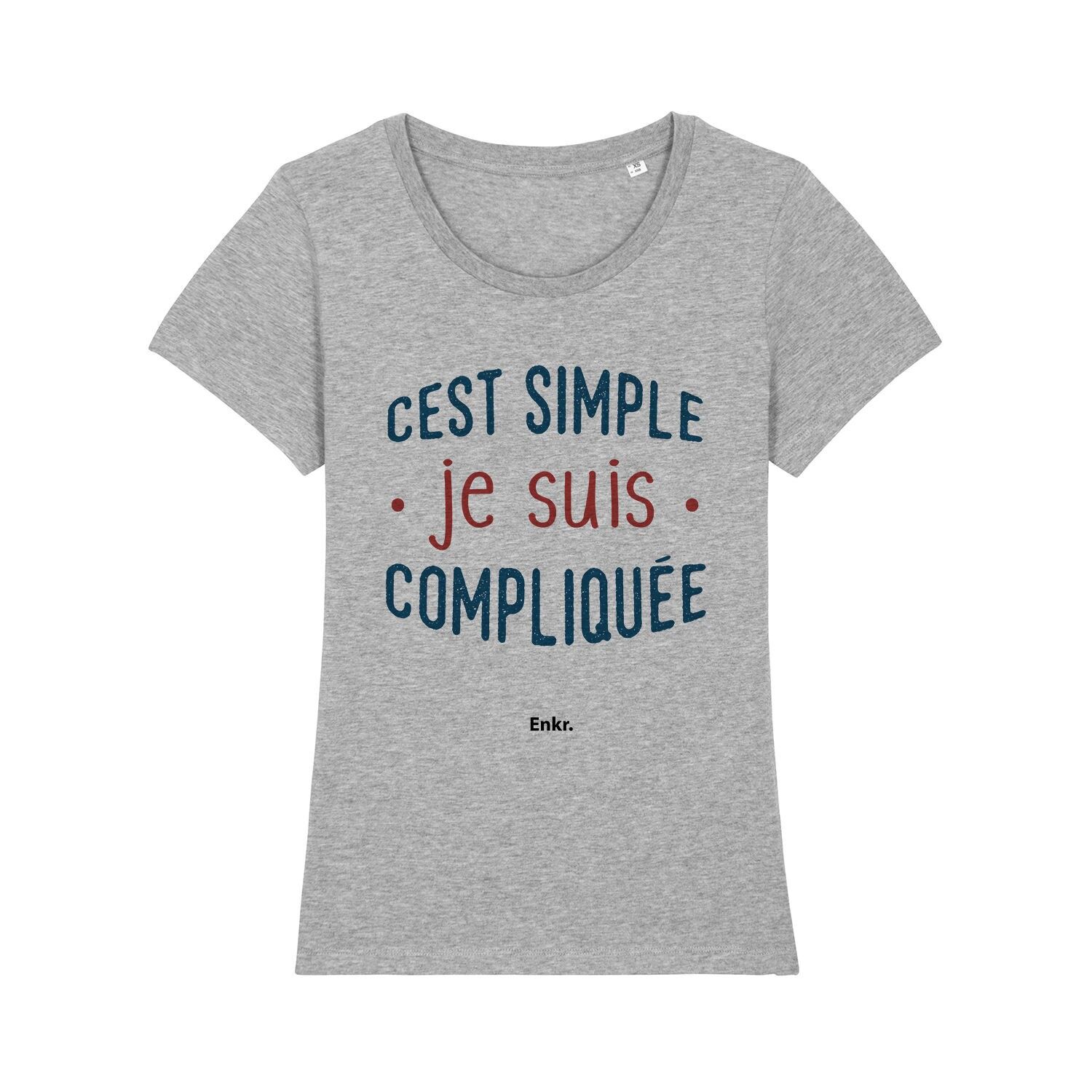 T-SHIRT GRIGIO MARNA È SEMPLICE SONO COMPLICATO