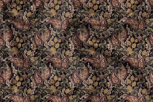 Linen Fabric By The Yard or Meter Victorian Paisley Print Linen Fabric For Bedding, Curtains, Dresses, Clothing, Table Cloth & Pillow Covers