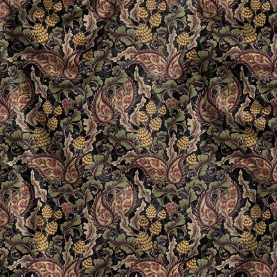 Linen Fabric By The Yard or Meter Victorian Paisley Print Linen Fabric For Bedding, Curtains, Dresses, Clothing, Table Cloth & Pillow Covers