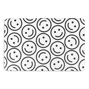 Tapis de bain antidérapant en pierre blanche à motif sourire 2