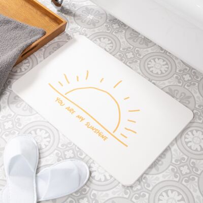 You Are My Sunshine White Stone Non Slip Bath Mat