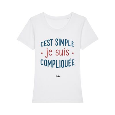 WHITE TSHIRT IT'S SIMPLE I AM COMPLICATED