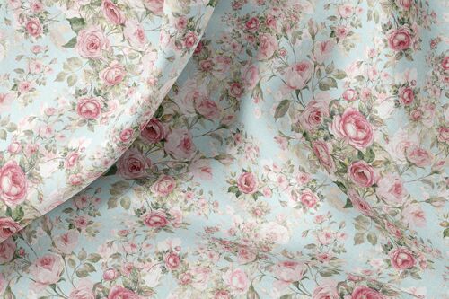 Linen Fabric By The Yard or Meter, Vintage Roses Print Linen Fabric For Bedding, Curtains, Dresses, Clothing, Table Cloth & Pillow Covers