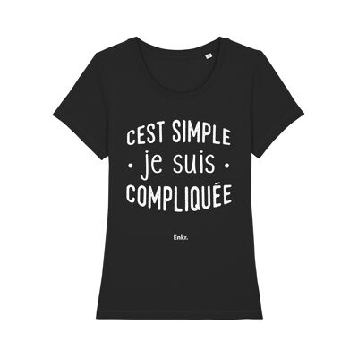 T-SHIRT NERA È SEMPLICE SONO COMPLICATO