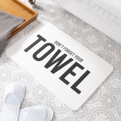 Non dimenticare il tuo asciugamano Tappetino da bagno antiscivolo in pietra bianca