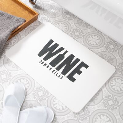 Wine White Stone Non Slip Bath Mat