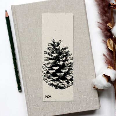 Bookmarks made of grass paper, cones