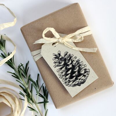 Grass paper gift tags, cones