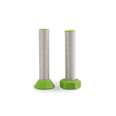 "Bend her!" Salt & Pepper Shakers Set of 2 Color, green silicone caps