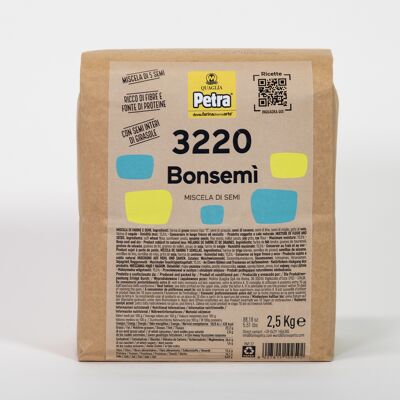 PETRA 3220 Bonsemì - Natural mix of Soft wheat flour, sunflower seeds, sesame seeds, flax seeds, millet seeds, soy grit, rye flour 2,5 kg