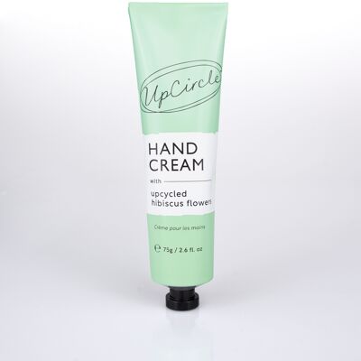 Crème pour les mains végétalienne sans plastique avec des acides de fleur d'hibiscus recyclés