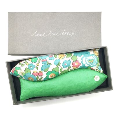 Leaf Green Box of 2 Lavender Fish Made with Liberty Fabric