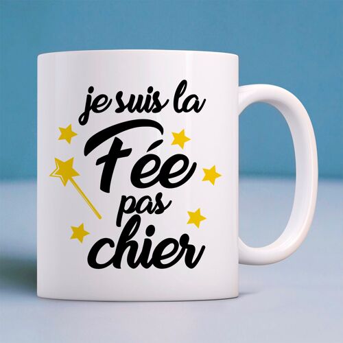 Mug blanc la fée pas chier