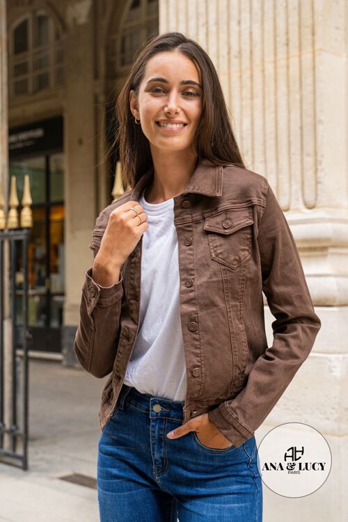 Veste Slim "Roseline" - MARRON