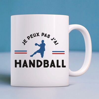 WHITE MUG I CAN NOT I HAVE HANDBALL white