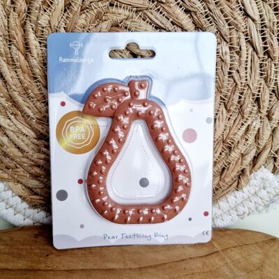 Silicone Teether Pear - Terracotta