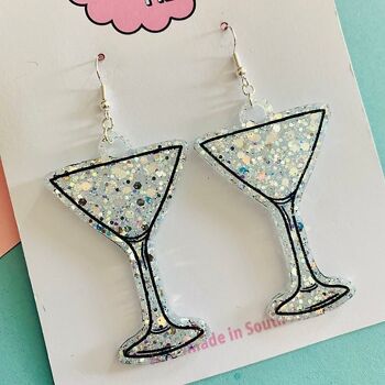 Boucles d'oreilles scintillantes en verre Martini 2