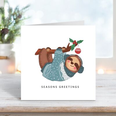 Festive Sloth Christmas Card