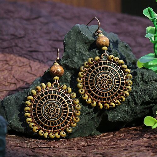 New Boho Wood Bead Earrings