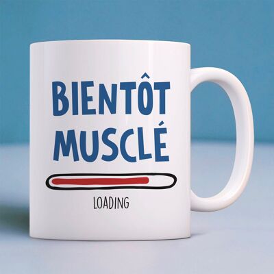 WHITE MUSCLE MUG