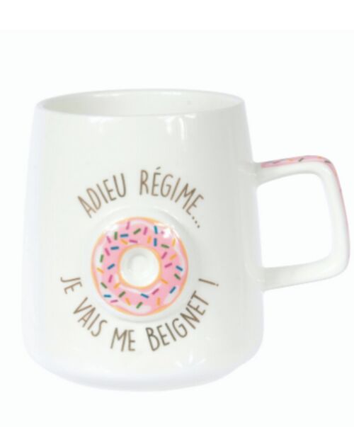 Idée cadeau de Noel : tasse Donut Adieu régime je vais me Beignet !