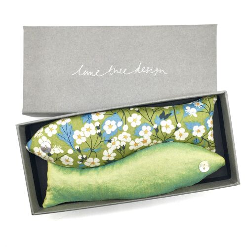 Eat Your Greens Box of 2 Lavender Fish Made with Liberty Fabric