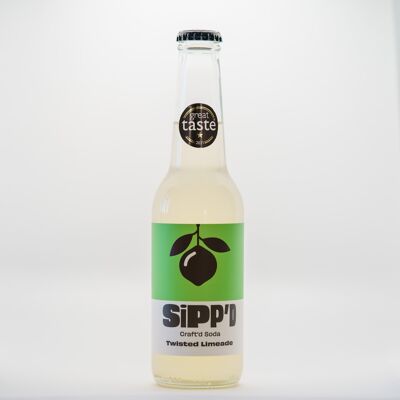 Sipp'd, Twisted Limeade, lime, Cardamom & sea salt soda