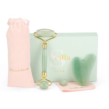 Scilla Rose-The Ultimate Jade Roller & Gua Sha Beauty Set 7