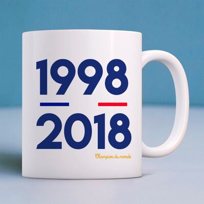 WHITE MUG 1998 2018 WORLD CHAMPION
