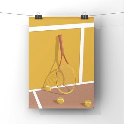 Afiche Raquette de Tennis Jaune