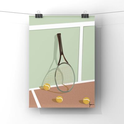 Affiche Raquette de Tennis Verte