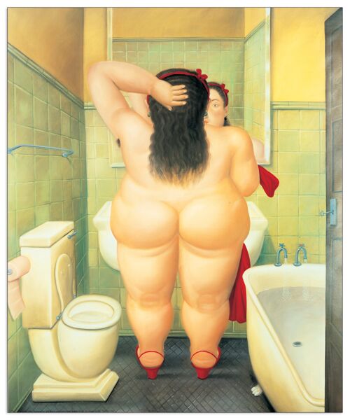 Artopweb EC14805 BOTERO The Bath Decorative Panel, Wood MDF, Multicolour, 63x77 Cm