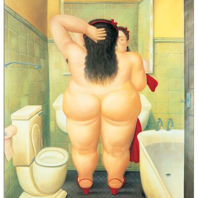 Artopweb EC14805 BOTERO The Bath Pannello Decorativo, Legno MDF, Multicolore, 63x77 Cm