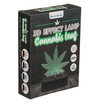 Feuille de Cannabis Lumineuse 3D 16cm 2