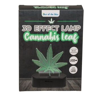 Feuille de Cannabis Lumineuse 3D 16cm 3