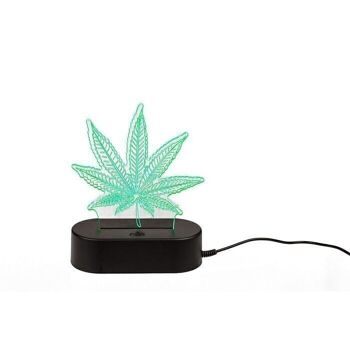 Feuille de Cannabis Lumineuse 3D 16cm 4