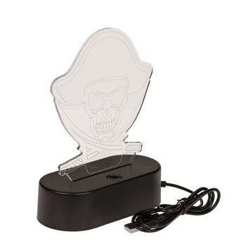 Lampe 3D, pirate, environ 16 x 12 cm, en plastique, 5