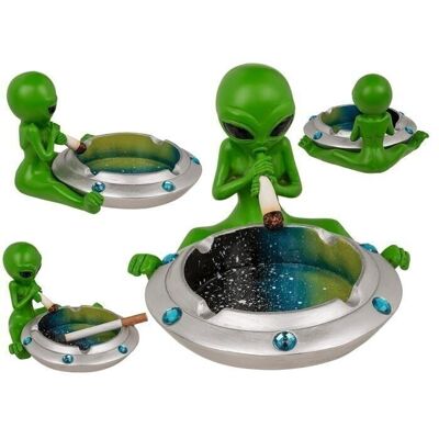 Ashtray, alien with joint, approx. X cm,